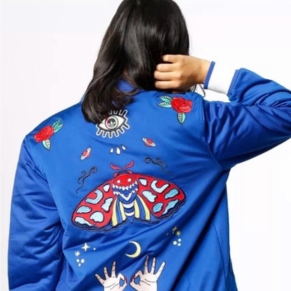 Used colorful adidas Blue Bomber Jacket *Discontinued* - Picture 4 of 8